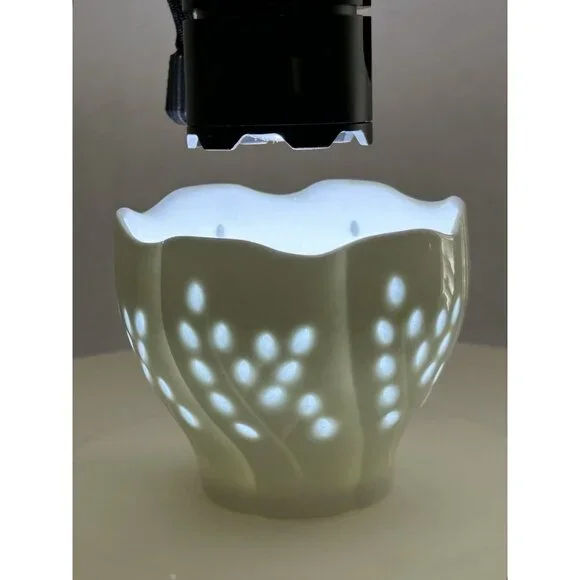 Vintage Dansk Willow Light Votive Candle Holder Gunnar Cyren White Translucent - Picture 7 of 7